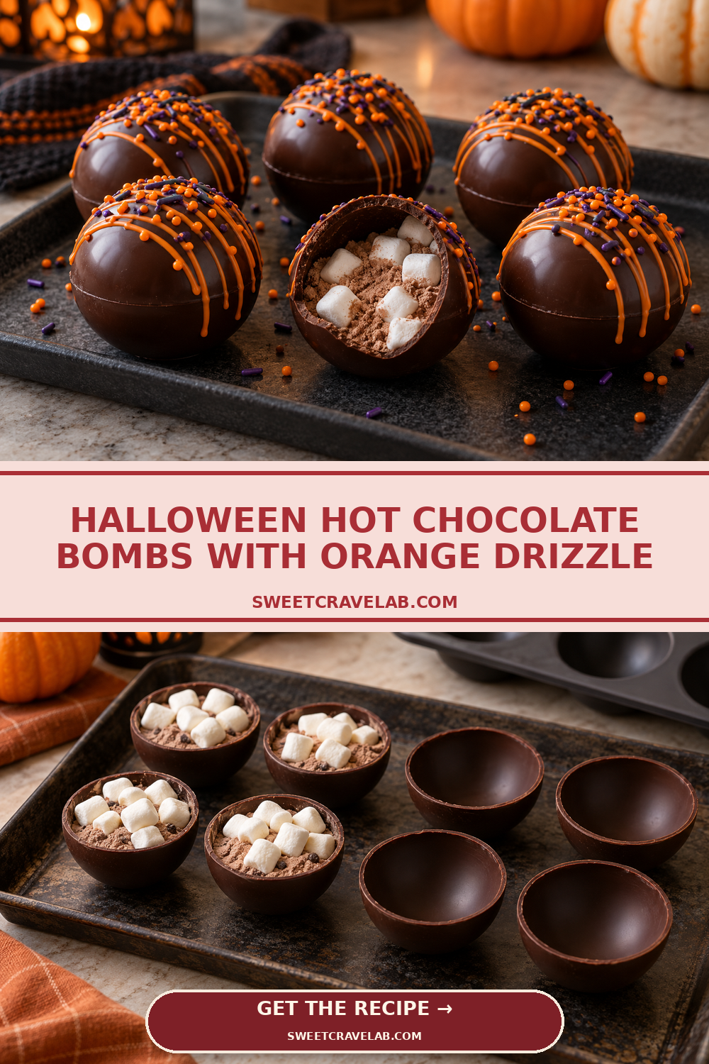 Orange and Dark Chocolate Cocoa Bombs