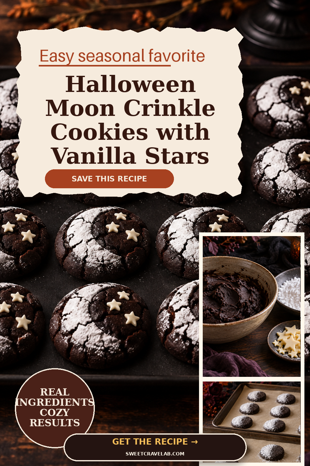 Halloween Moon Crinkle Cookies