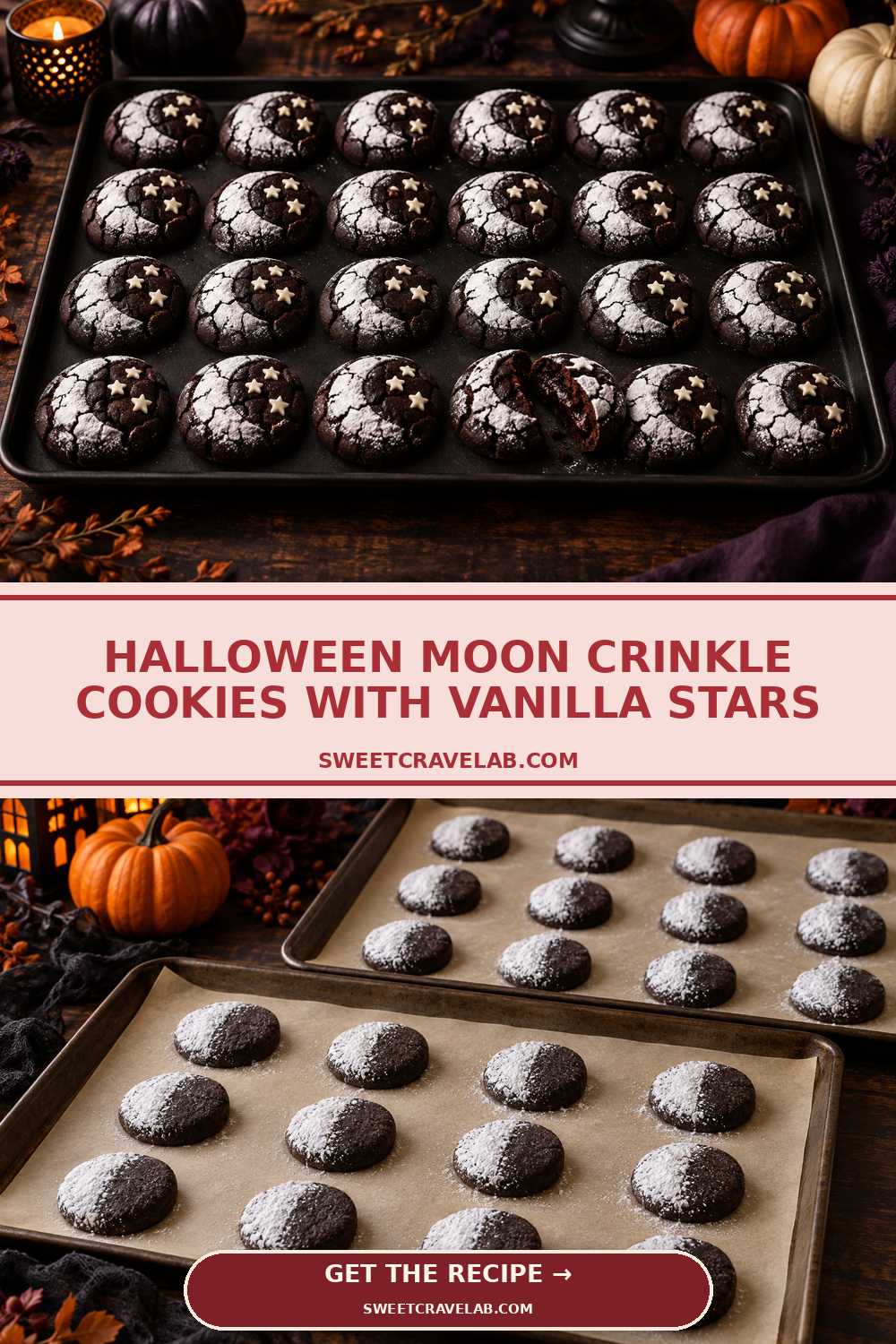 Soft Chocolate Crinkle Cookies for Halloween