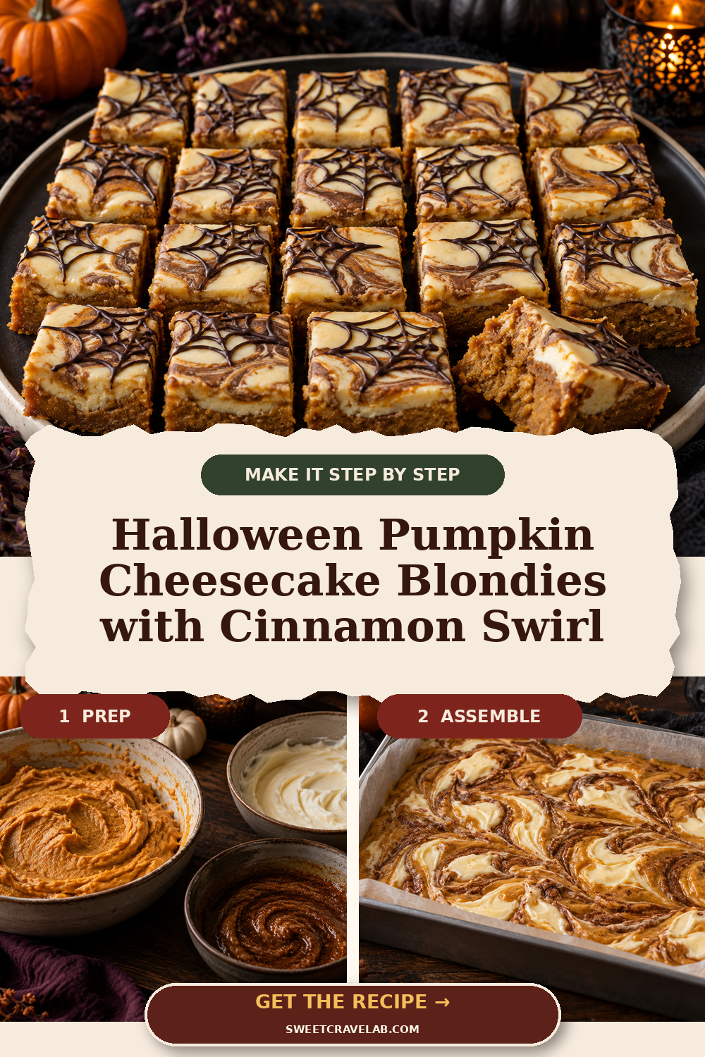 Chewy Pumpkin Blondies with Chocolate Web