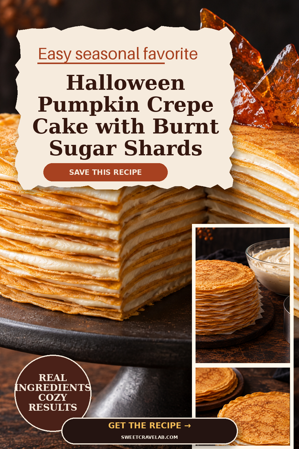 Halloween Pumpkin Crepe Cake
