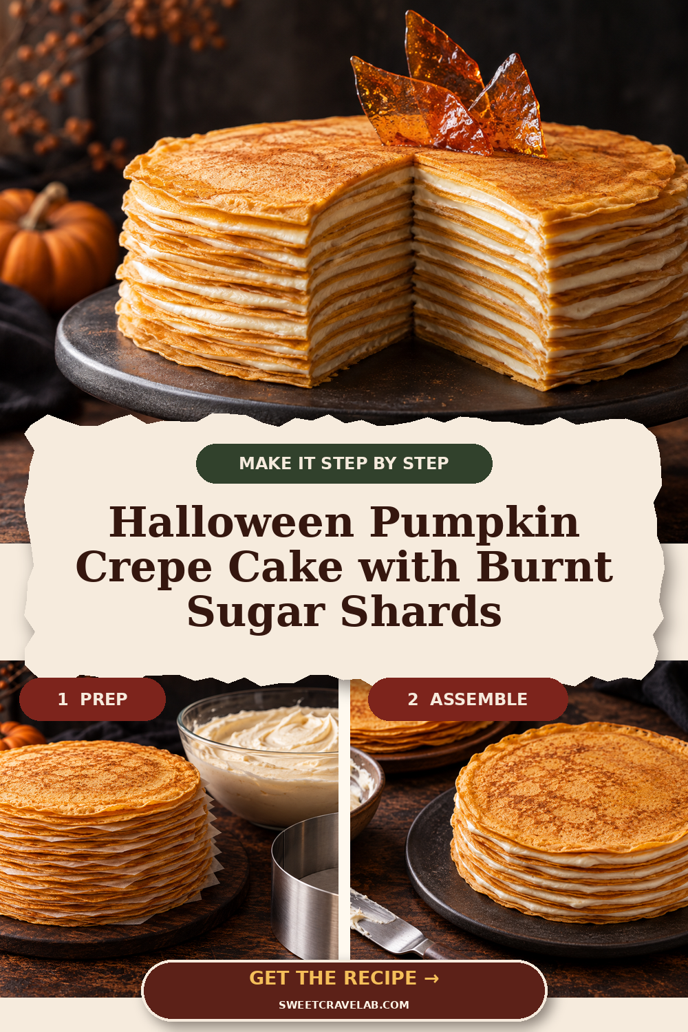 Elegant Burnt Sugar Halloween Cake