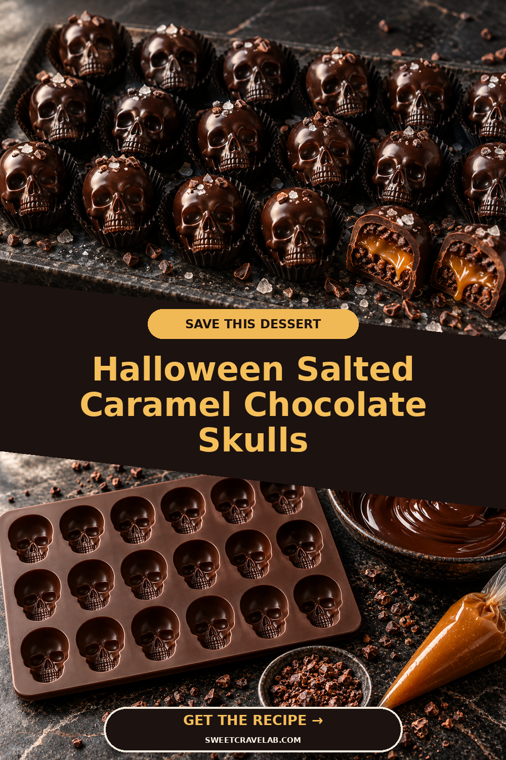 Elegant Salted Caramel Skull Chocolates