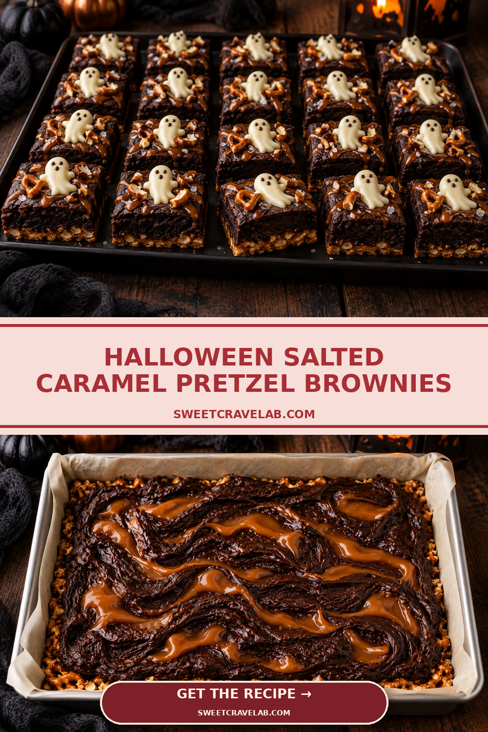 White Chocolate Ghost Brownie Bars