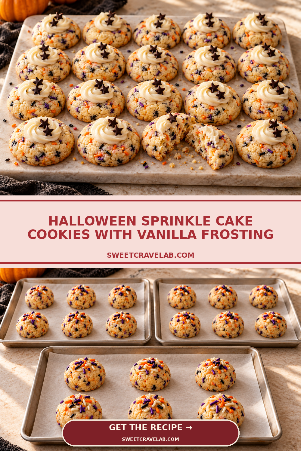 Vanilla Cake Cookies with Halloween Sprinkles