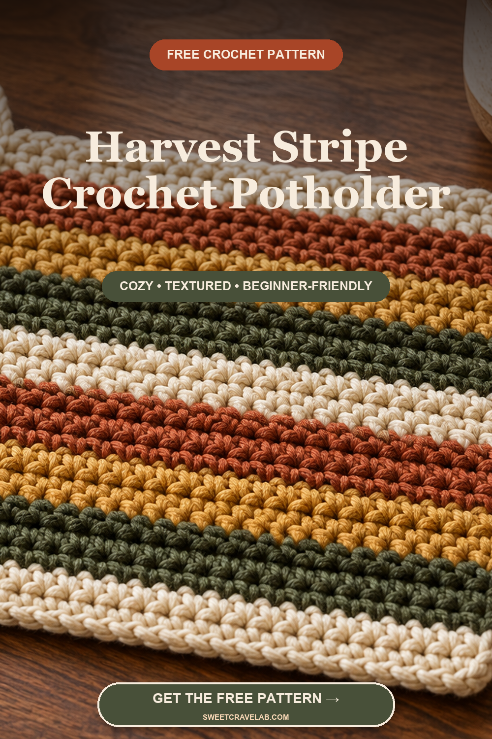 Harvest Stripe Crochet Potholder - Free Pattern
