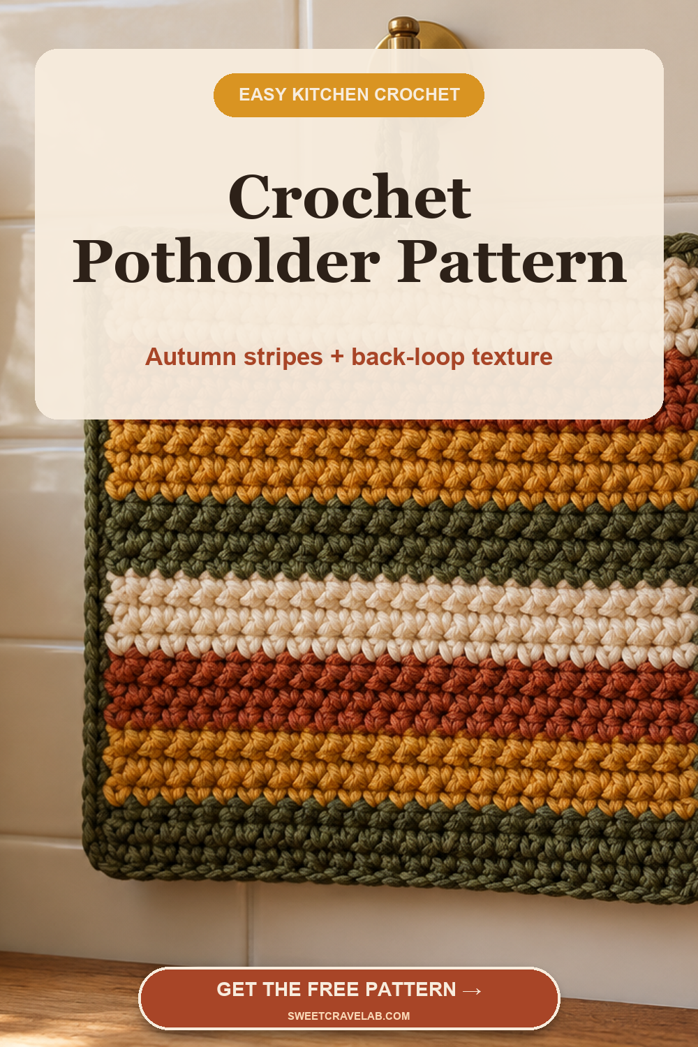 Easy Crochet Potholder Pattern for Fall