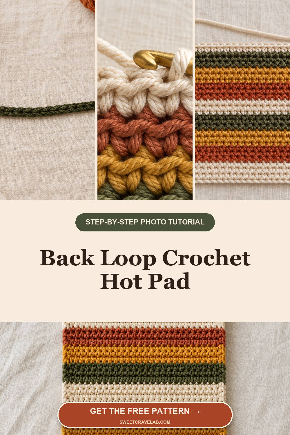 Back Loop Crochet Hot Pad Step by Step