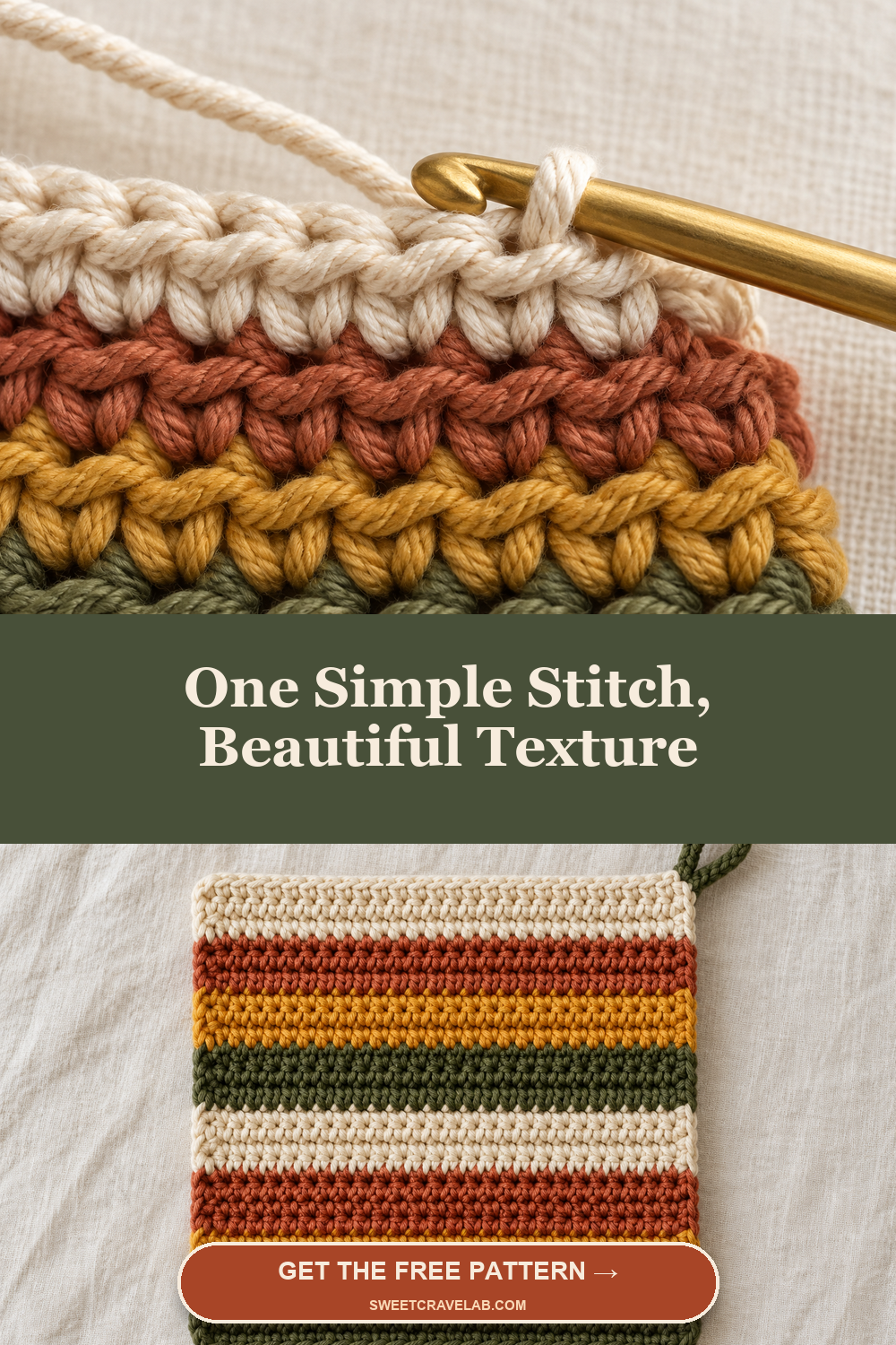 Textured Crochet Potholder With One Easy Stitch