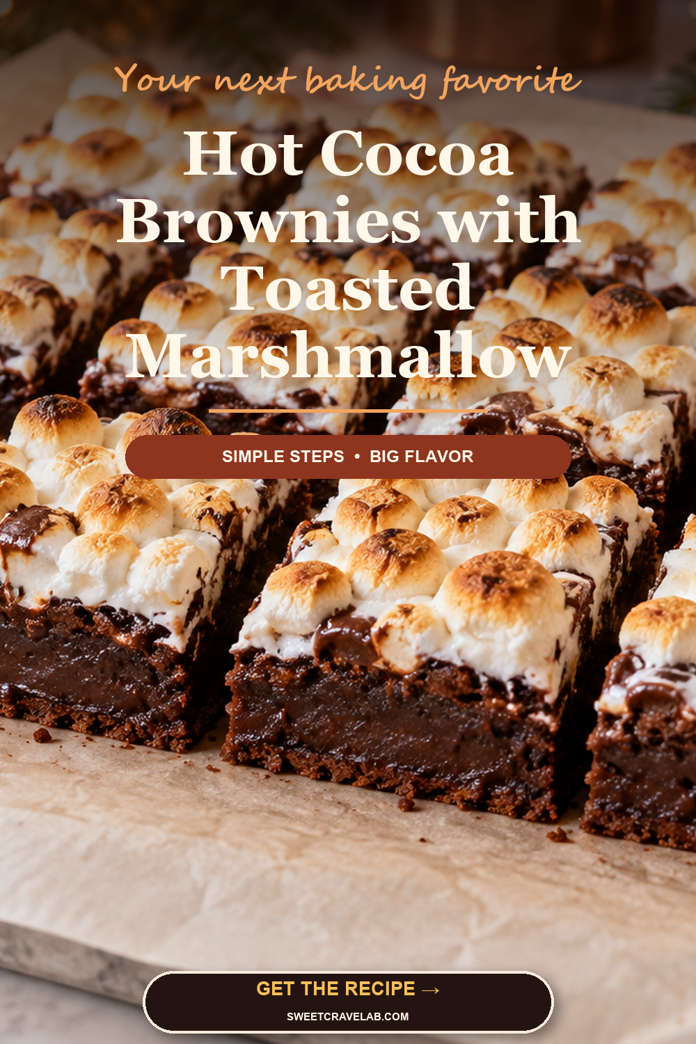 Easy Hot Cocoa Brownies for Christmas