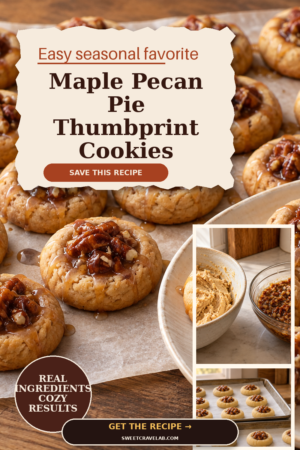 Maple Pecan Pie Thumbprint Cookies