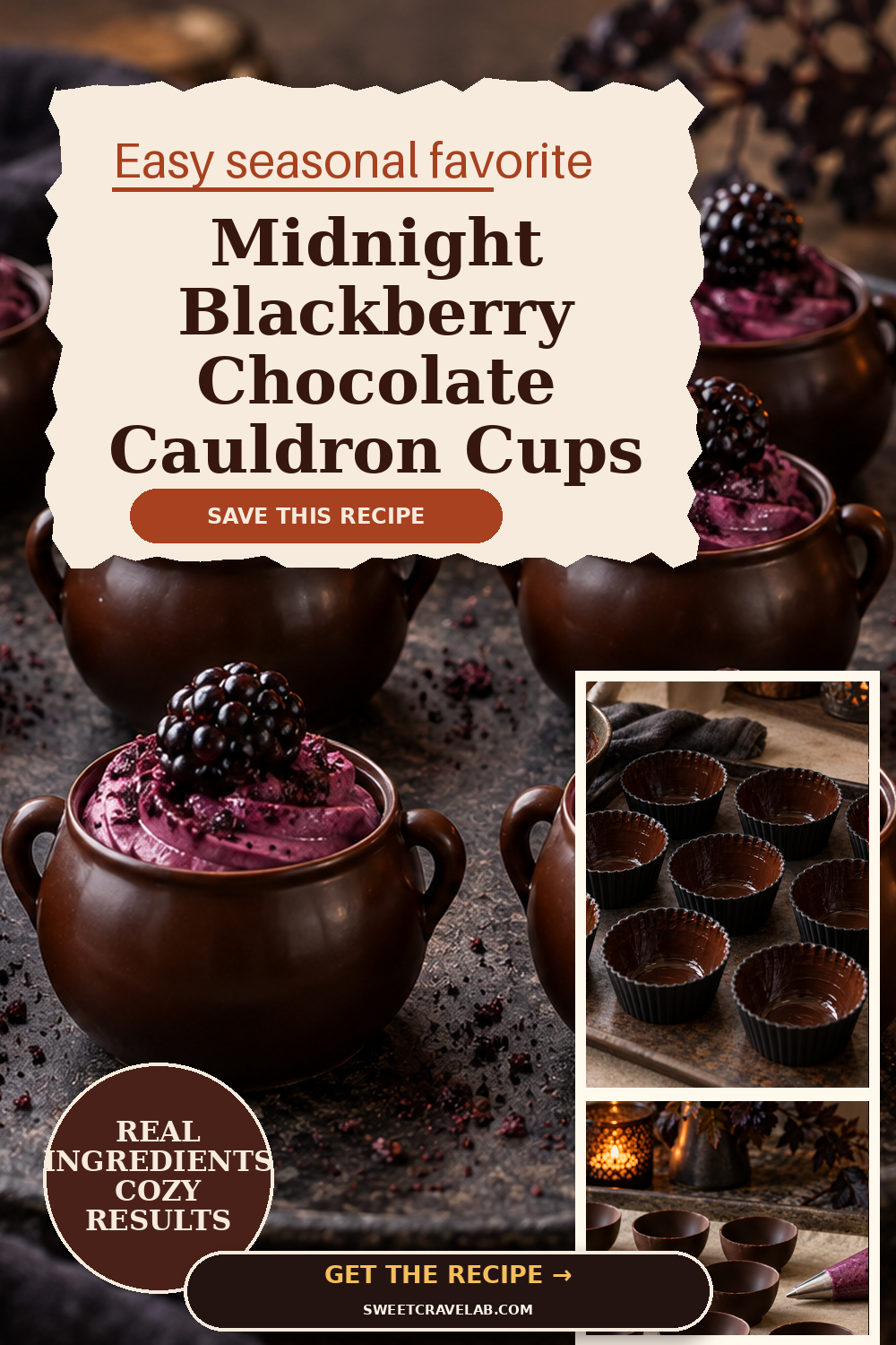 Midnight Blackberry Chocolate Cauldron Cups