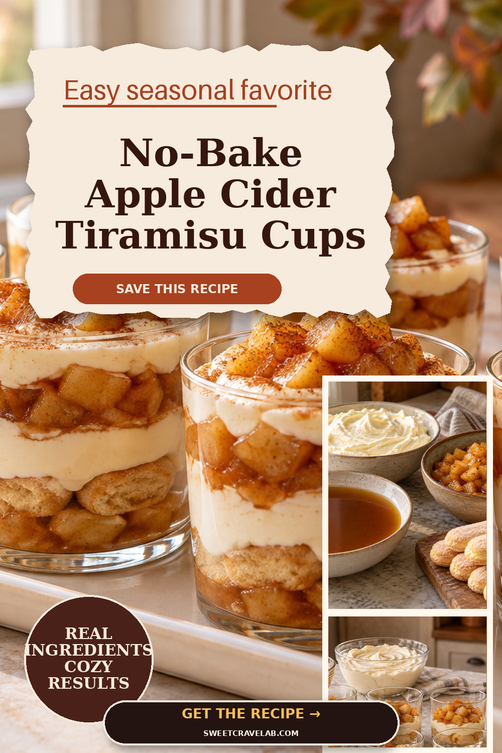 No-Bake Apple Cider Tiramisu Cups