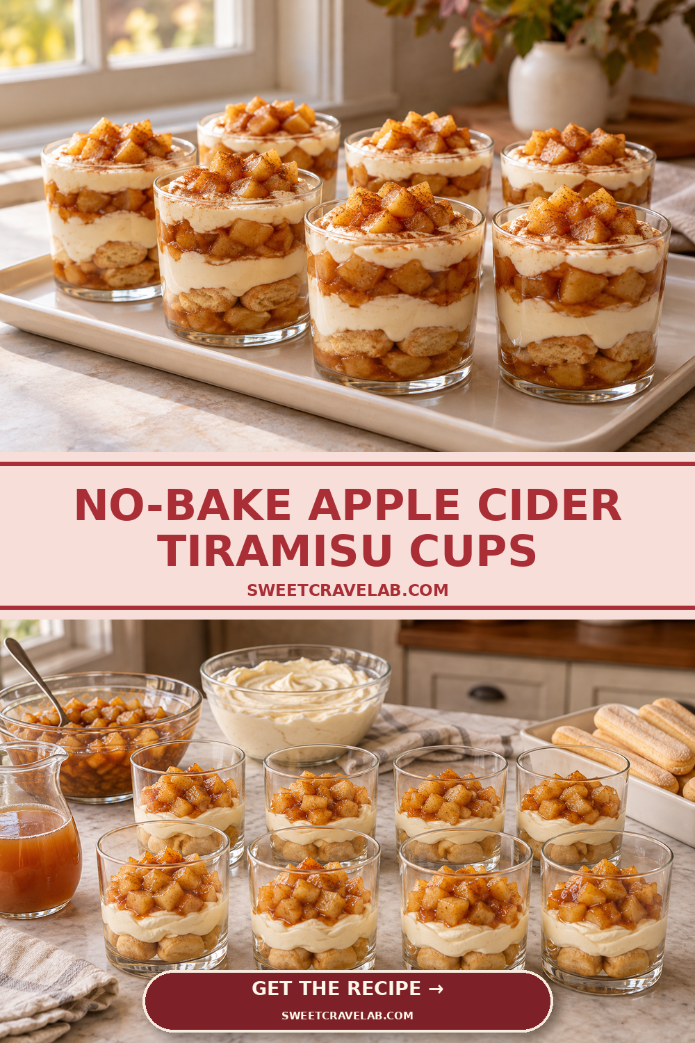 Apple Mascarpone Tiramisu Without Coffee