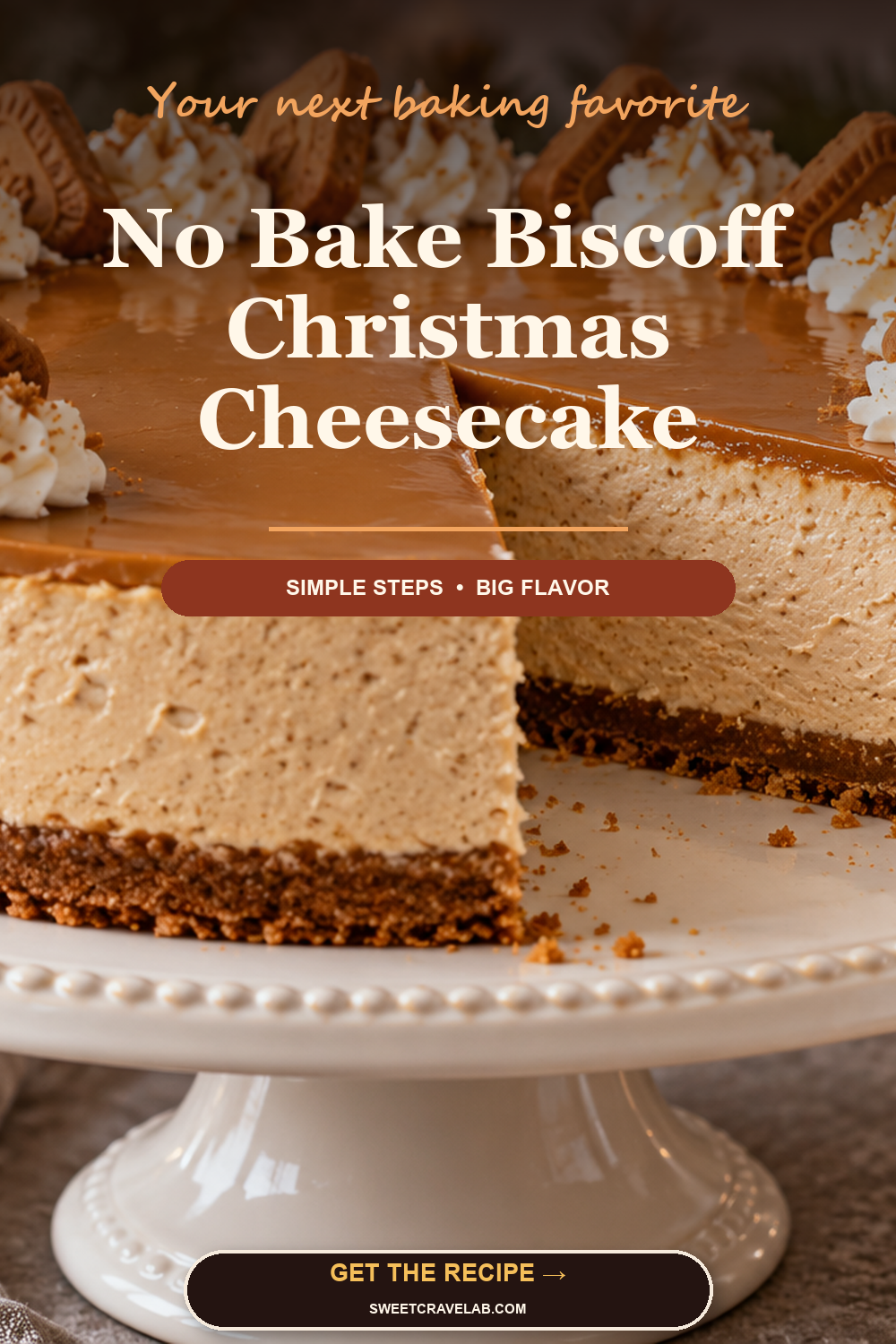 Easy No Bake Biscoff Cheesecake for Christmas