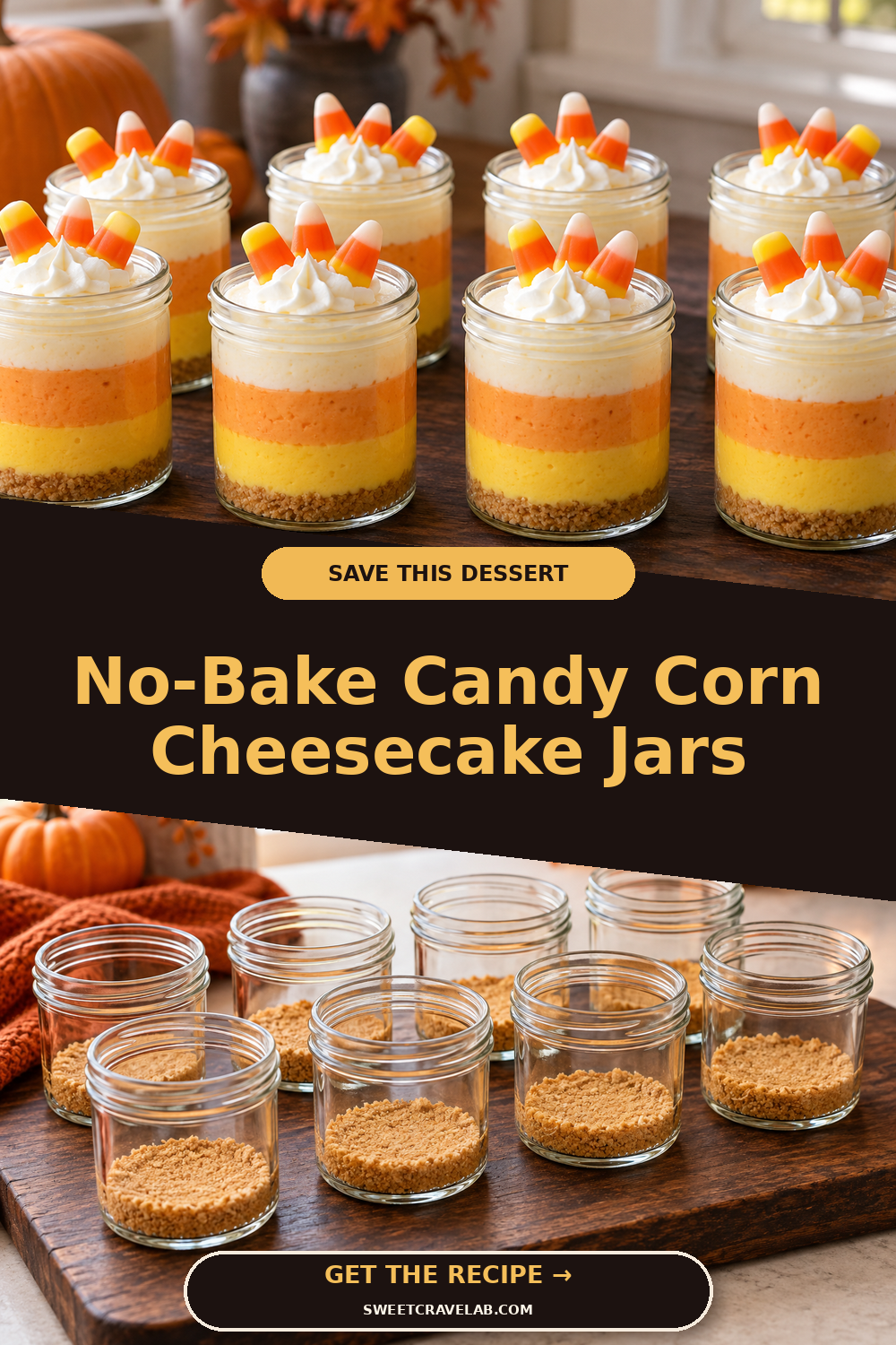 Yellow Orange and White Halloween Dessert Cups