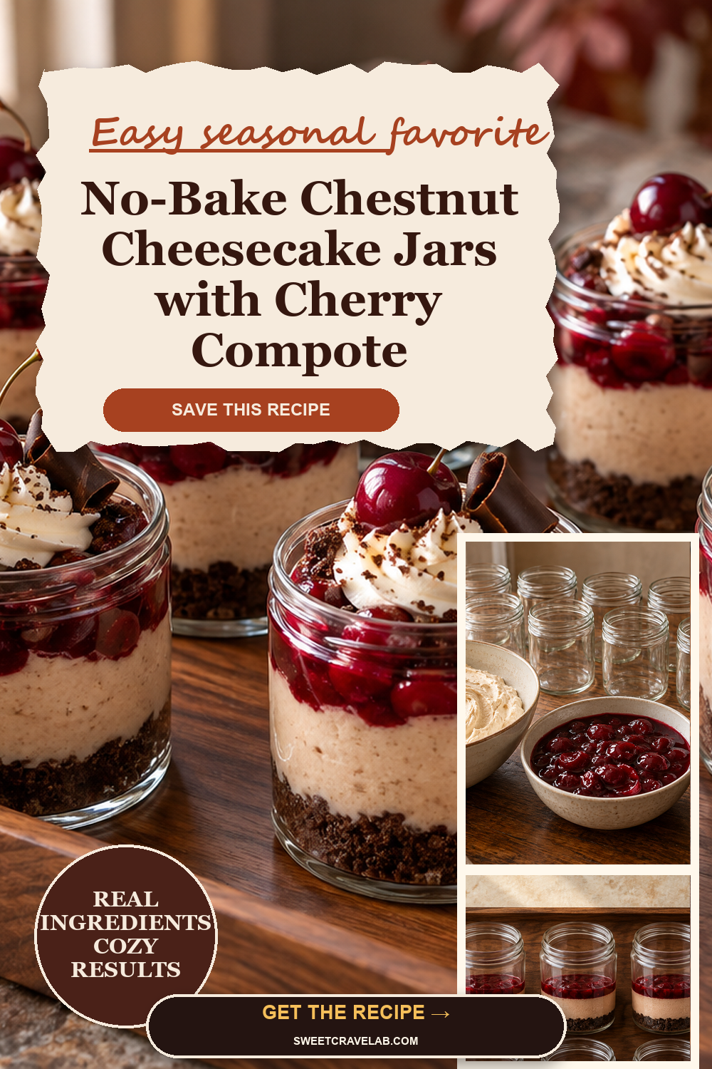 No-Bake Chestnut Cheesecake Jars