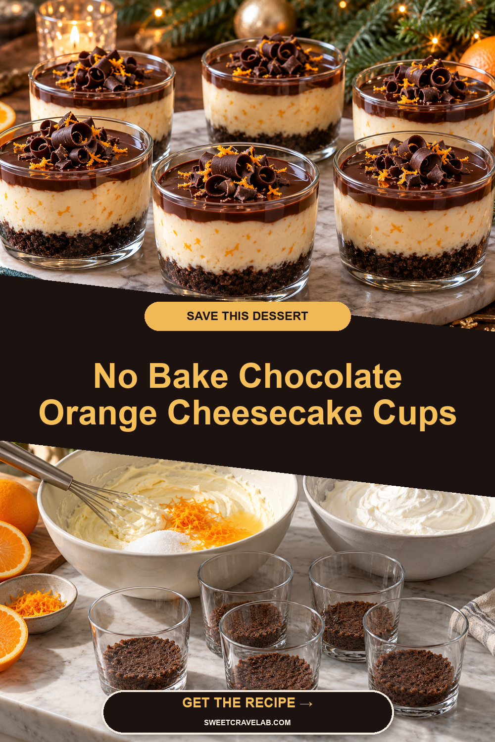 Make-Ahead No Bake Chocolate Orange Cheesecake Cups Recipe
