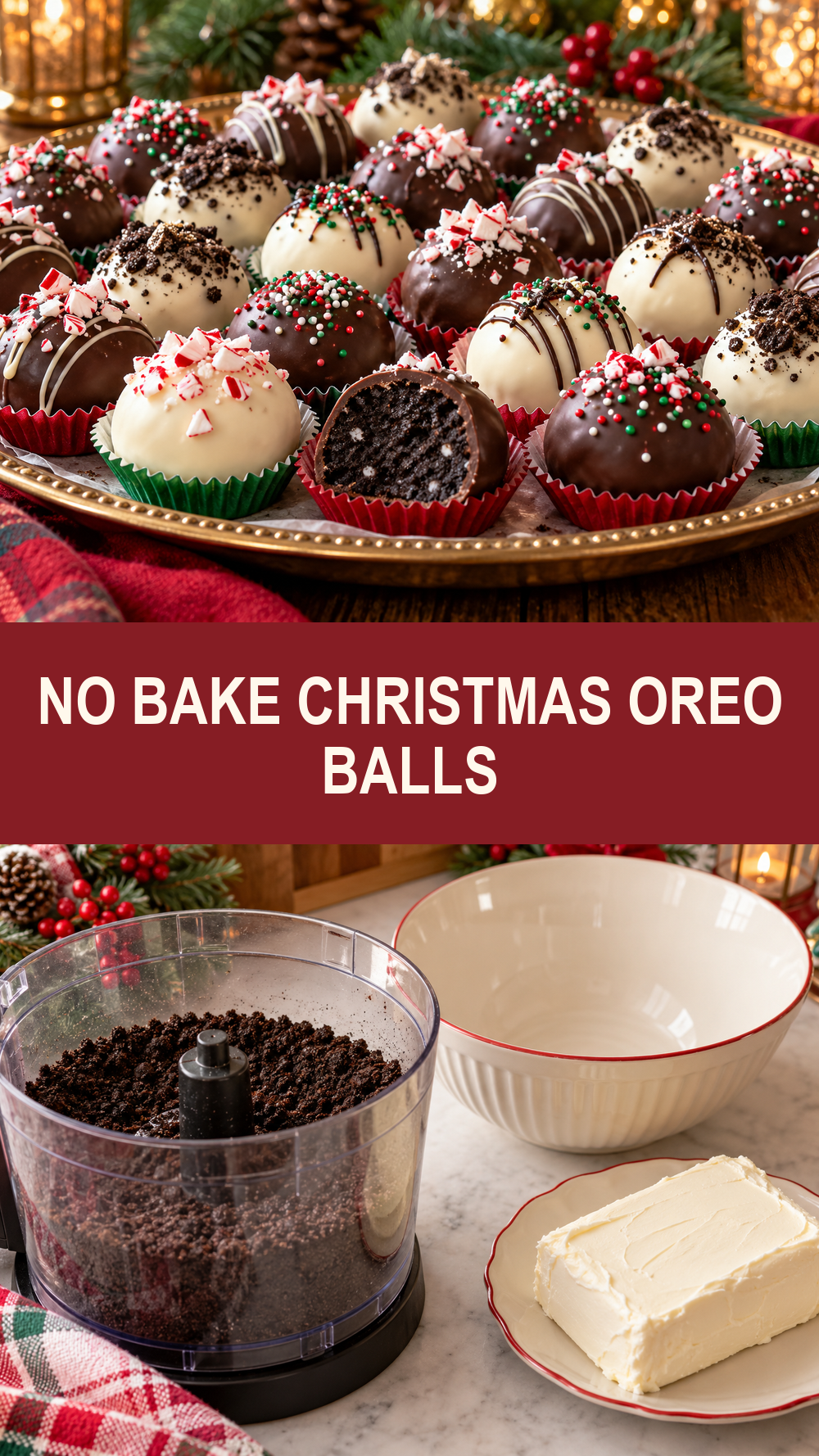 No Bake Christmas Oreo Balls