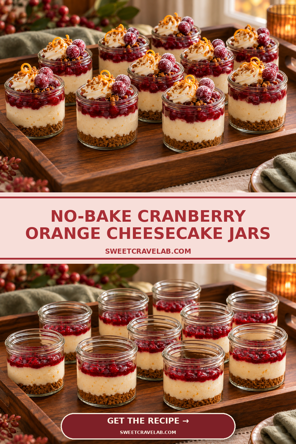 Gingersnap Cranberry Cheesecake Parfaits