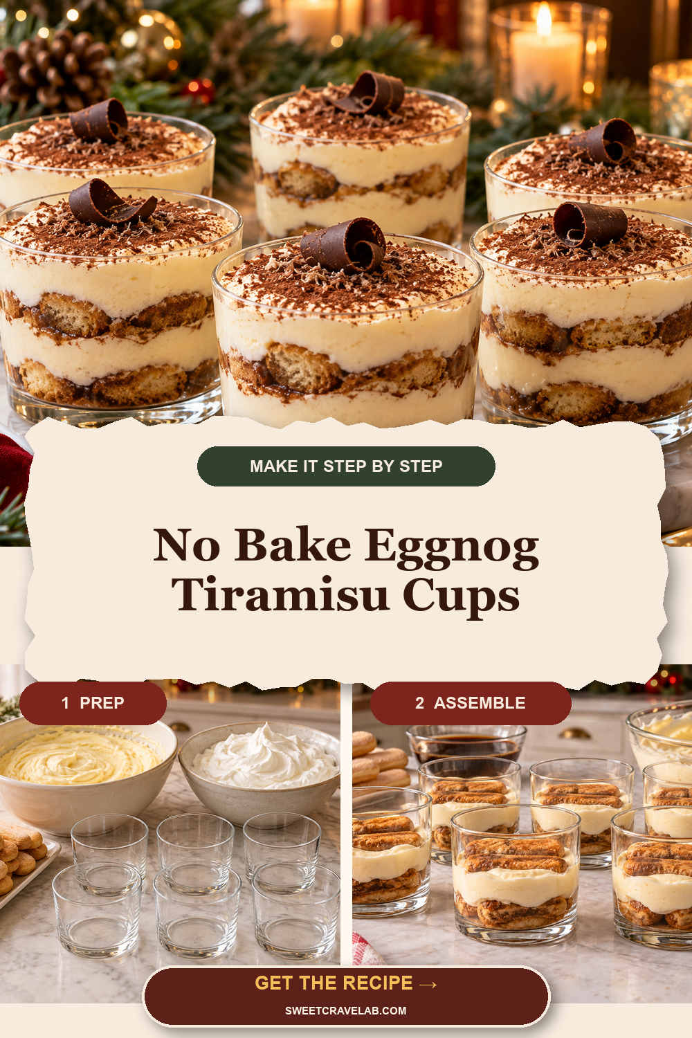 How to Make No Bake Eggnog Tiramisu Cups