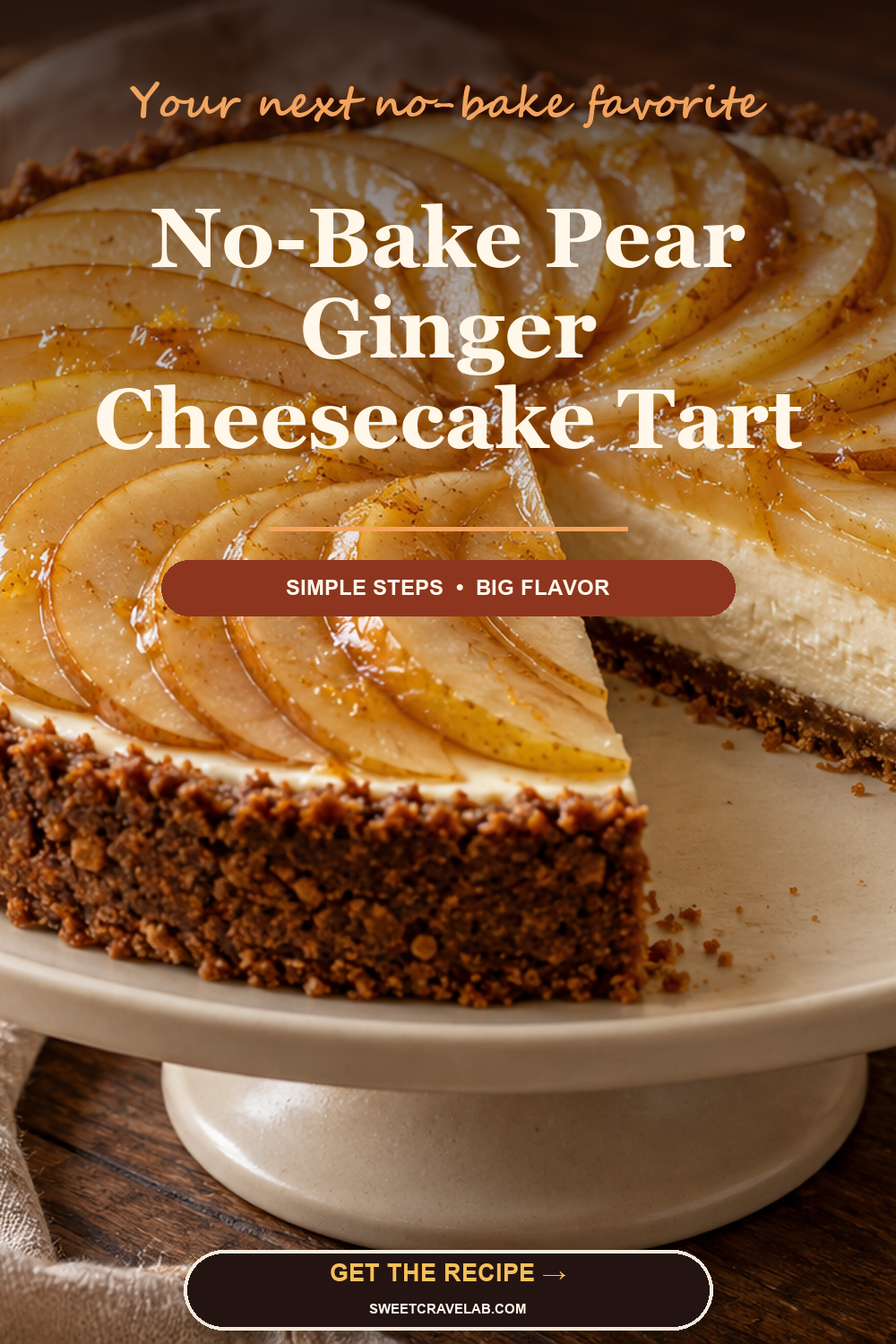 Elegant Pear Cheesecake Tart