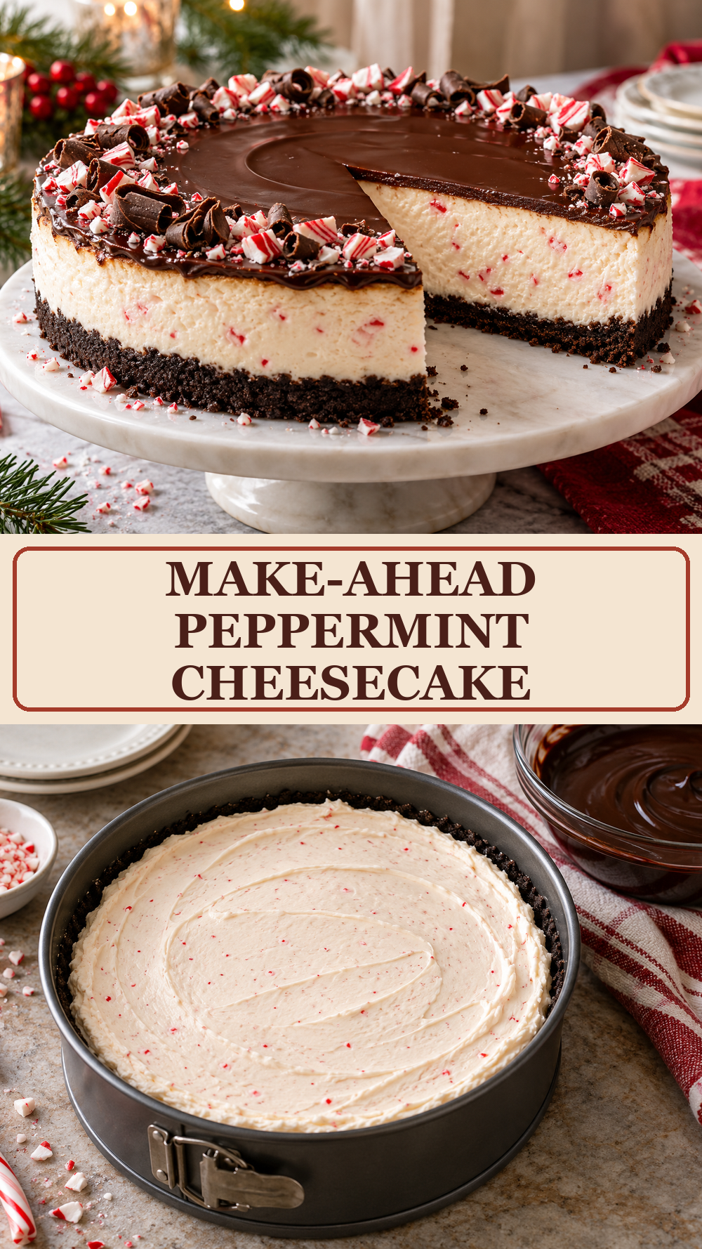 Make-Ahead Peppermint Cheesecake