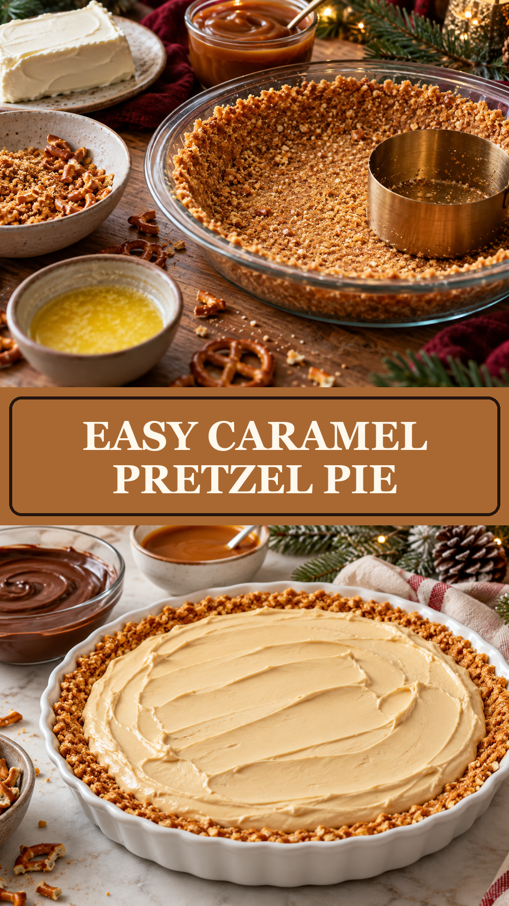 Easy Caramel Pretzel Pie