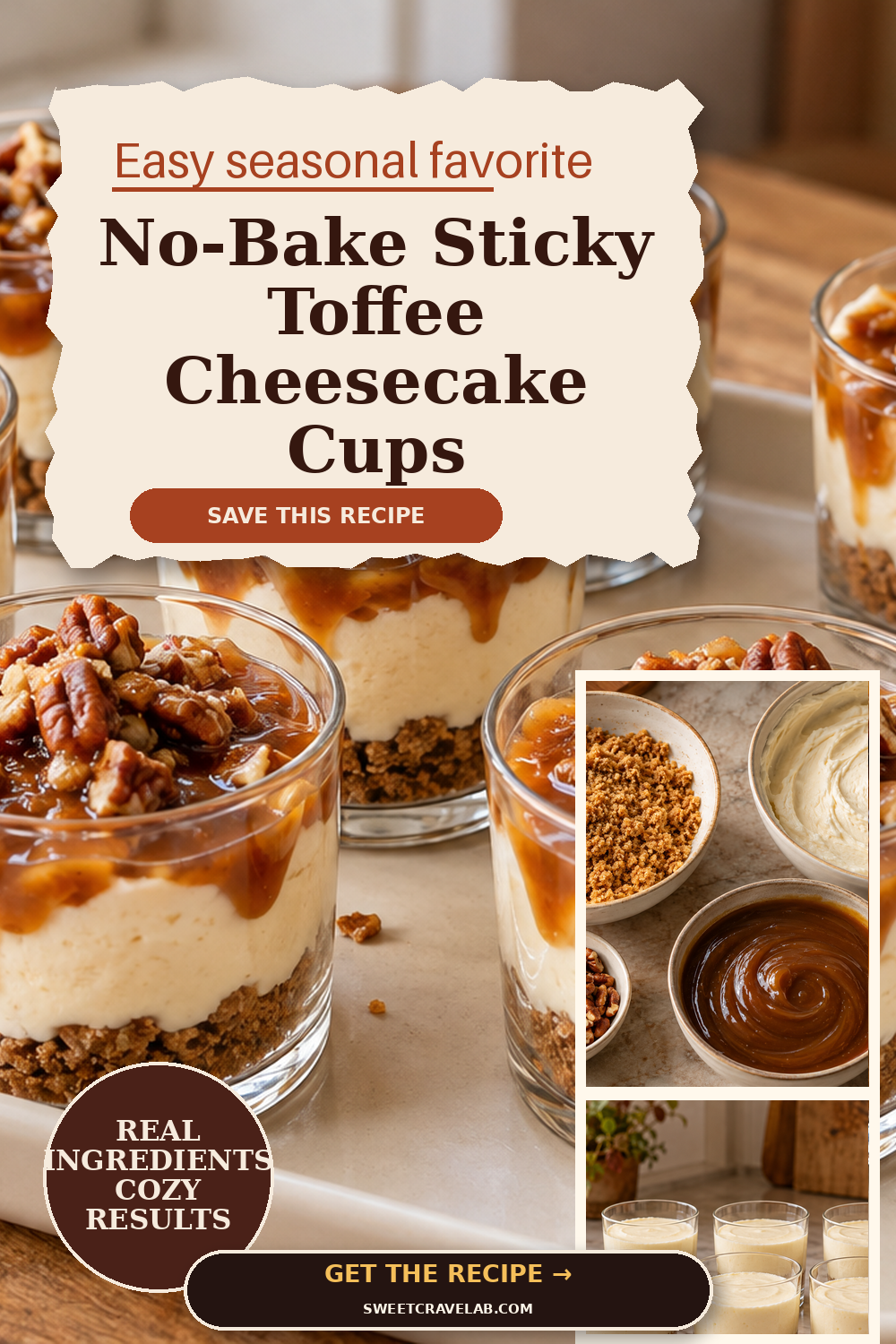 No-Bake Sticky Toffee Cheesecake Cups