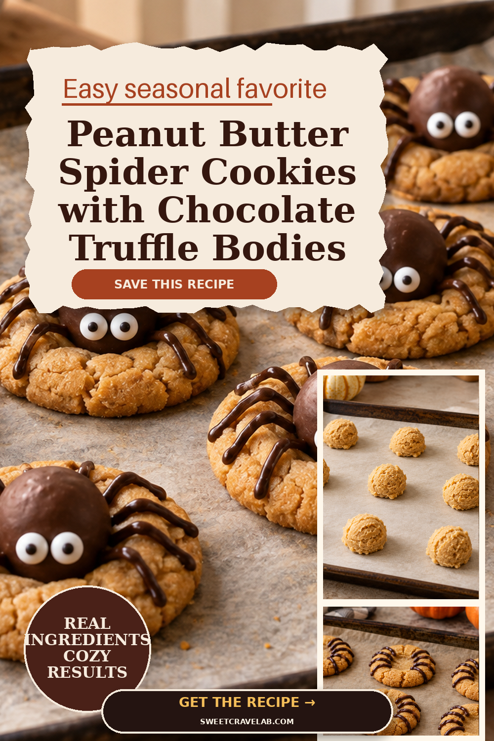 Peanut Butter Spider Cookies for Halloween