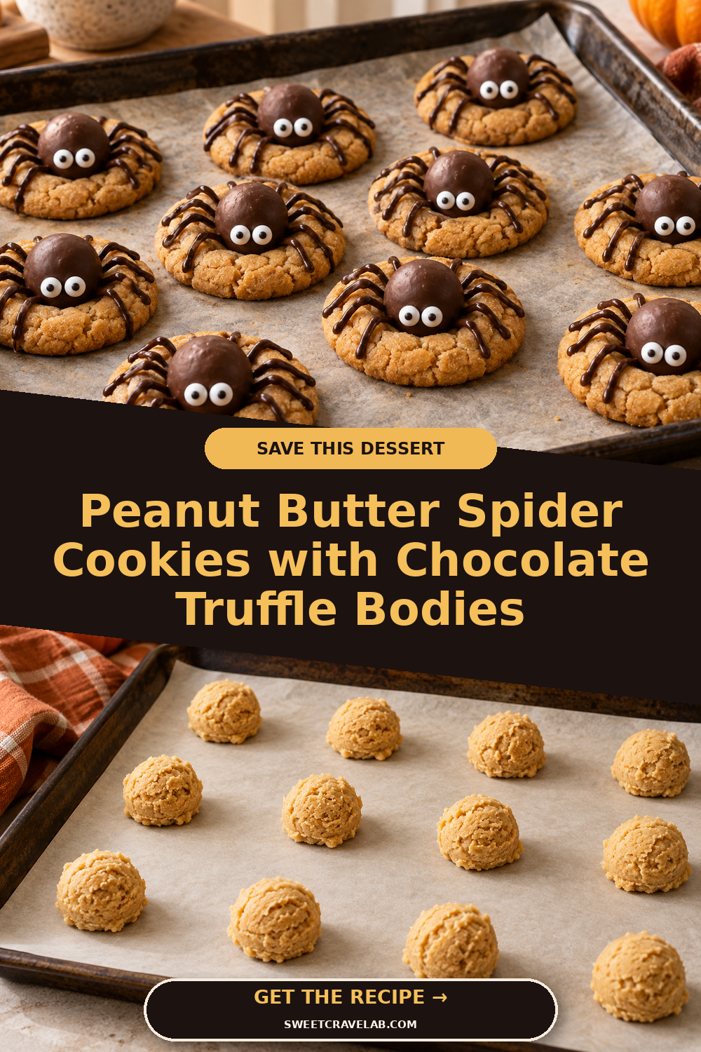 Soft Spider Cookies with Chocolate Bodies