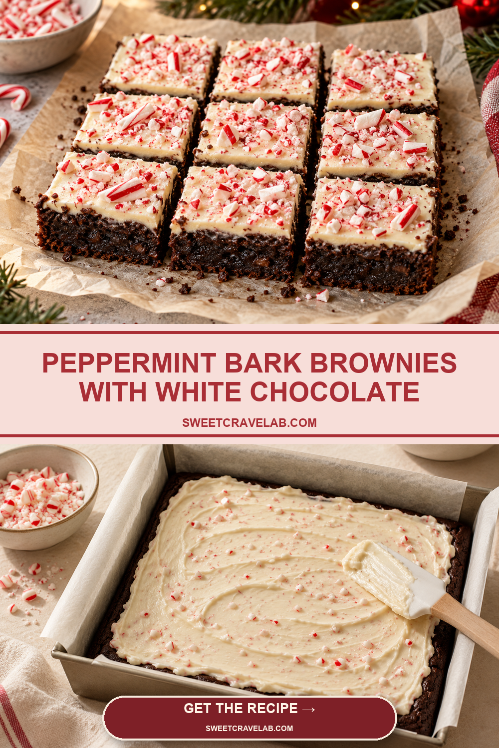 Best Peppermint Bark Brownies for Holiday Gifting