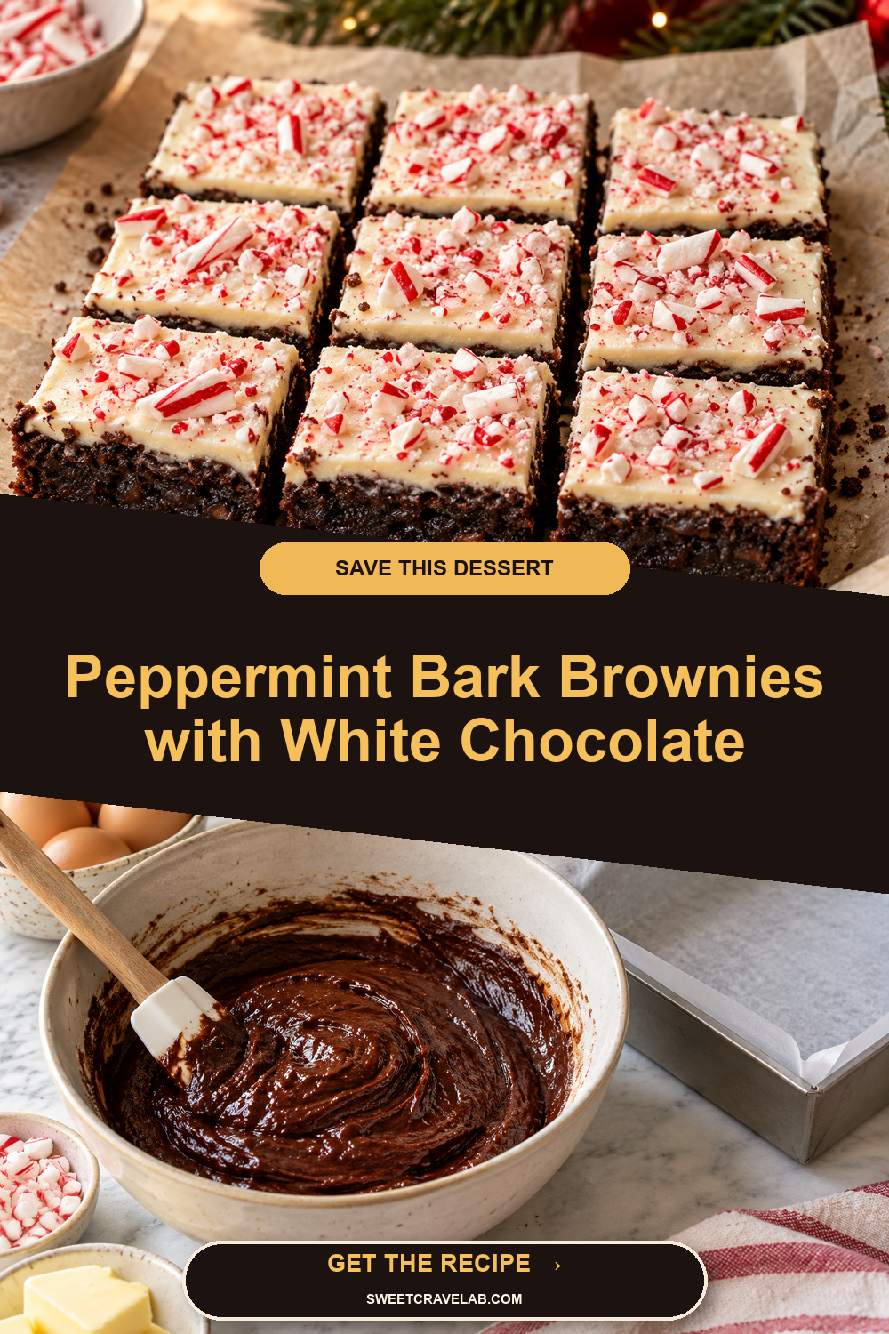 Make-Ahead Peppermint Bark Brownies Recipe