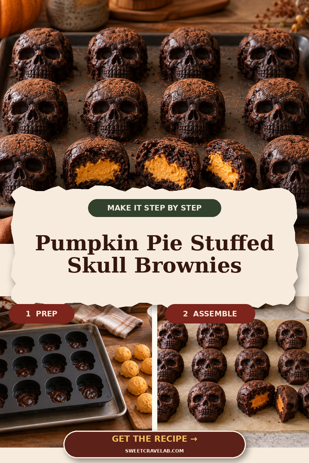 Fudgy Halloween Skull Brownie Bites
