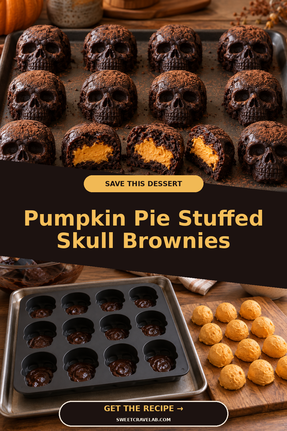 Pumpkin Spice Halloween Brownies