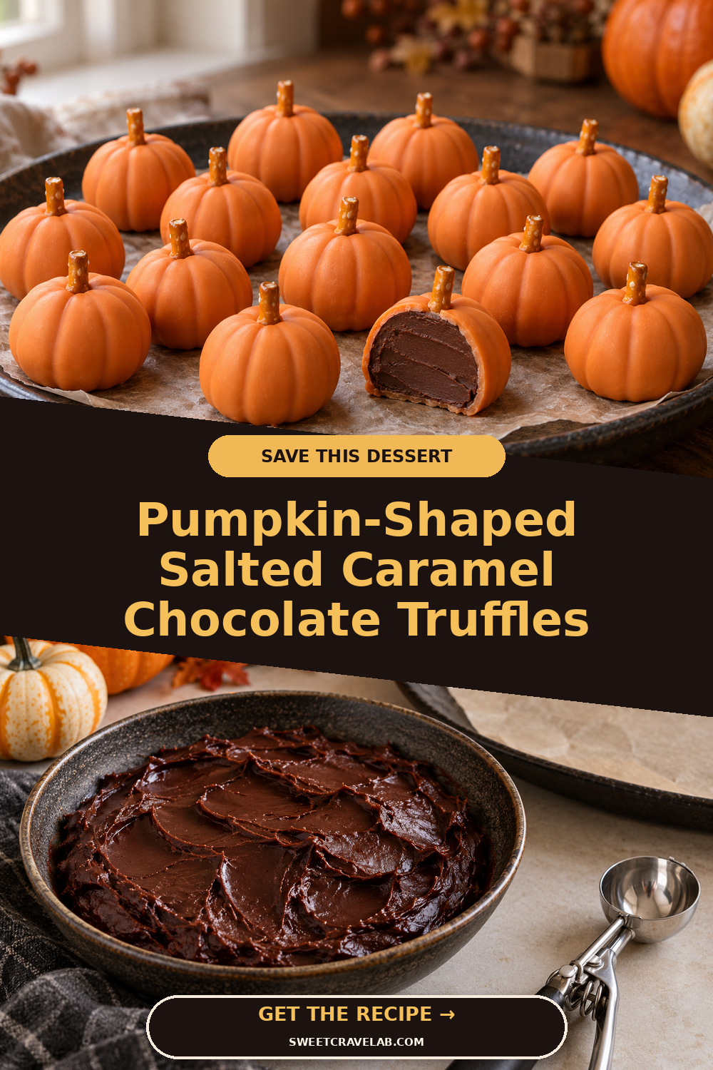 No-Mold Halloween Pumpkin Chocolate Truffles