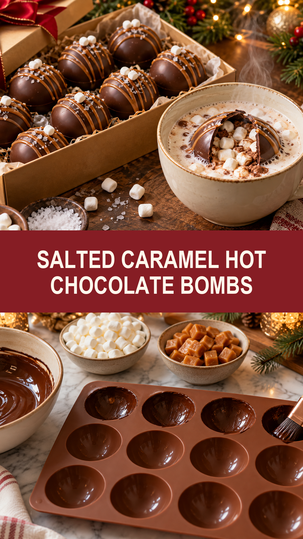 Salted Caramel Hot Chocolate Bombs