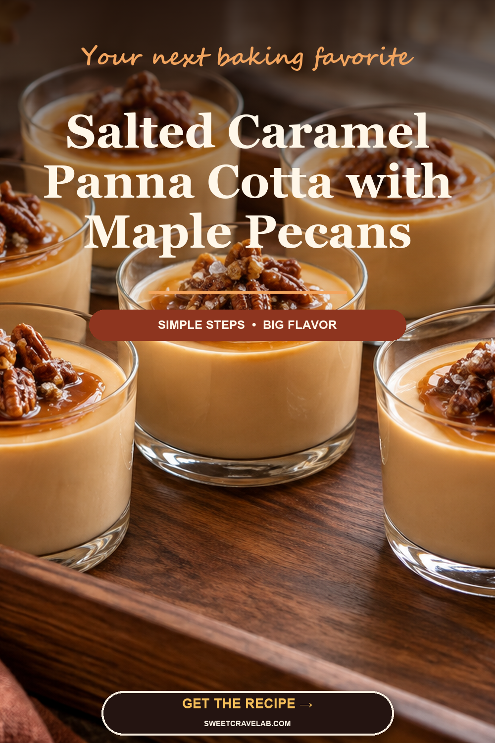 Silky Caramel Panna Cotta with Maple Pecans