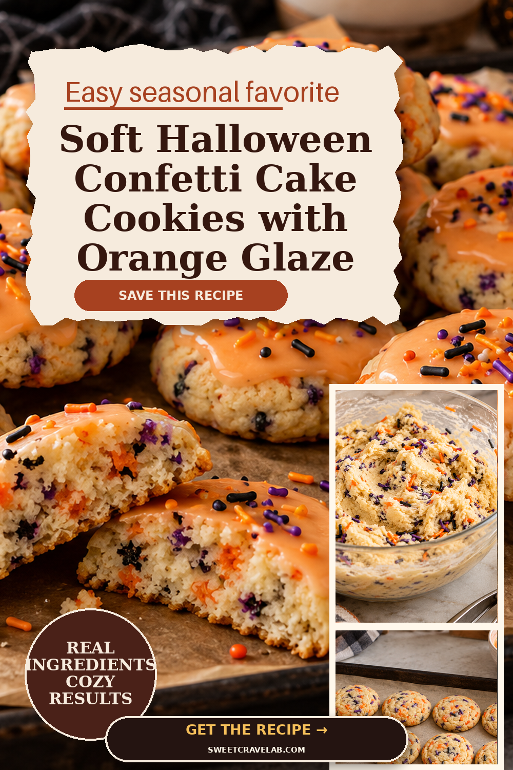 Soft Halloween Confetti Cake Cookies