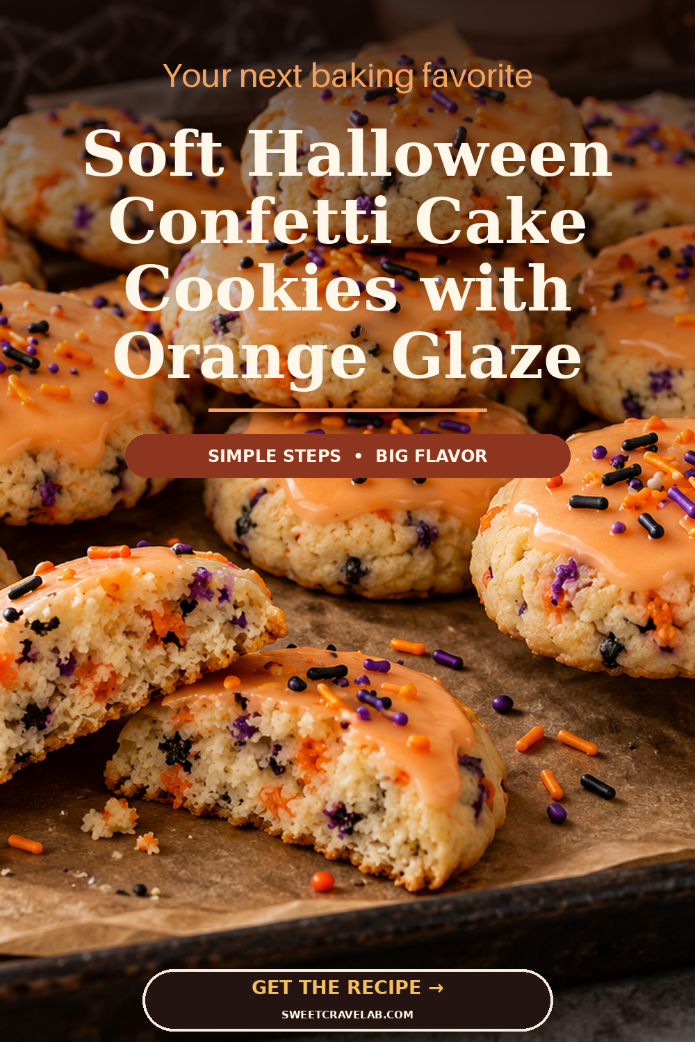 Easy Sprinkle Cookies with Orange Glaze