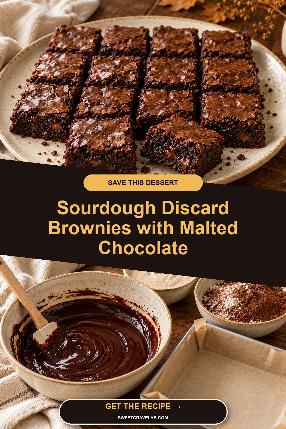 Crackly-Top Sourdough Brownies