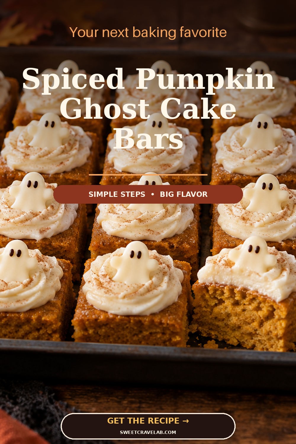 Easy Halloween Pumpkin Cake Bars