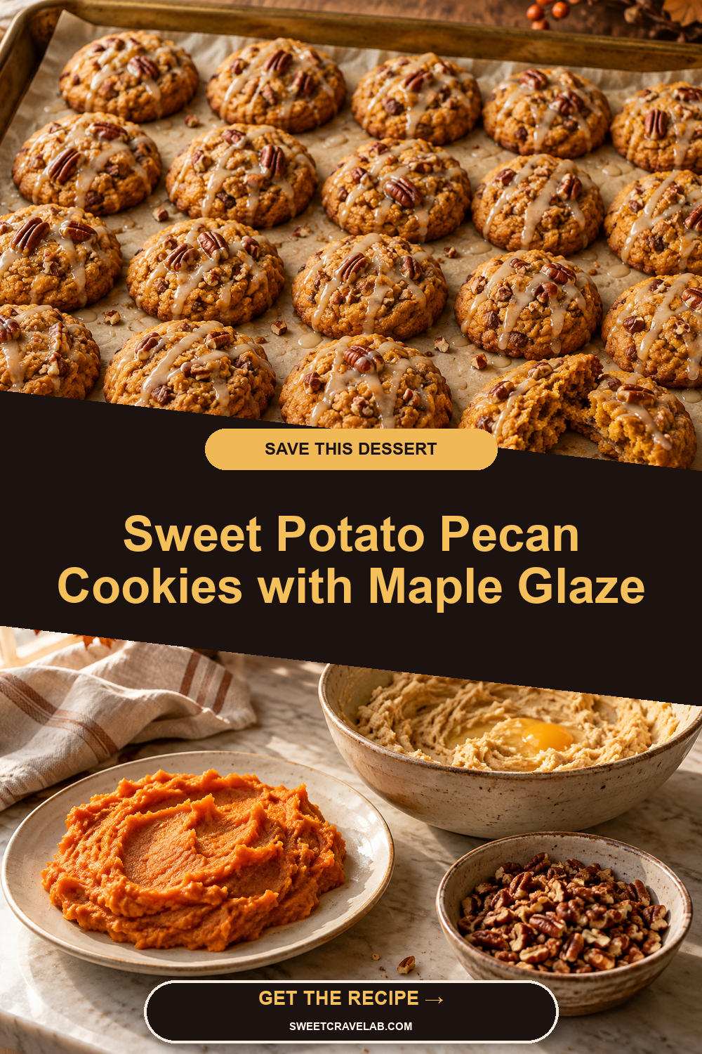 Chewy Sweet Potato Pecan Cookies for Fall
