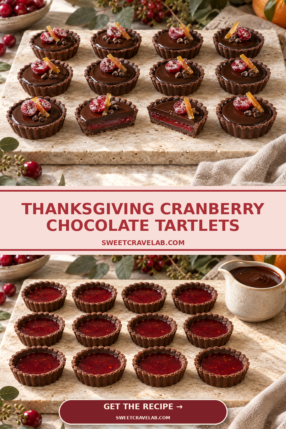 Cranberry Orange Ganache Tartlets
