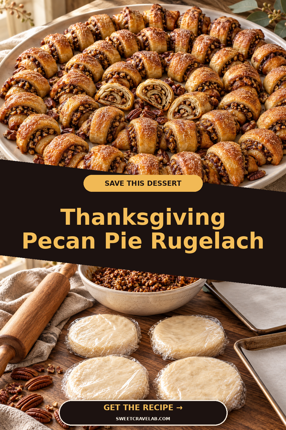 Cream Cheese Rugelach with Maple Pecans