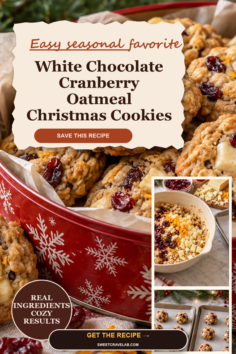 White Chocolate Cranberry Oatmeal Cookies