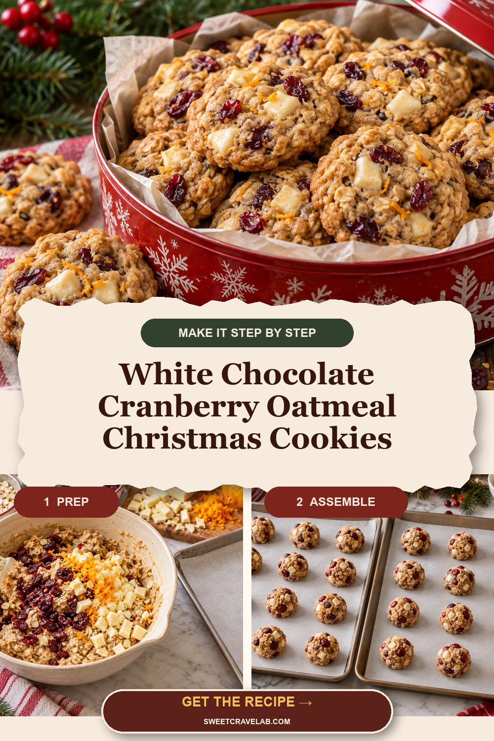 How to Make White Chocolate Cranberry Oatmeal Cookies