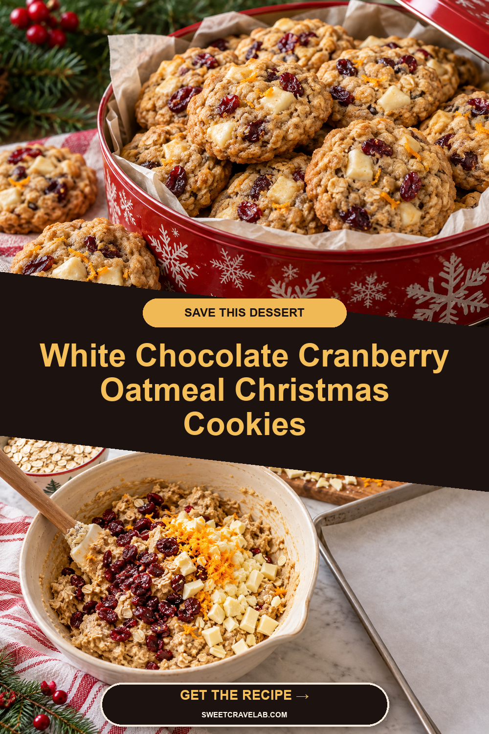 Make-Ahead White Chocolate Cranberry Oatmeal Cookies Recipe