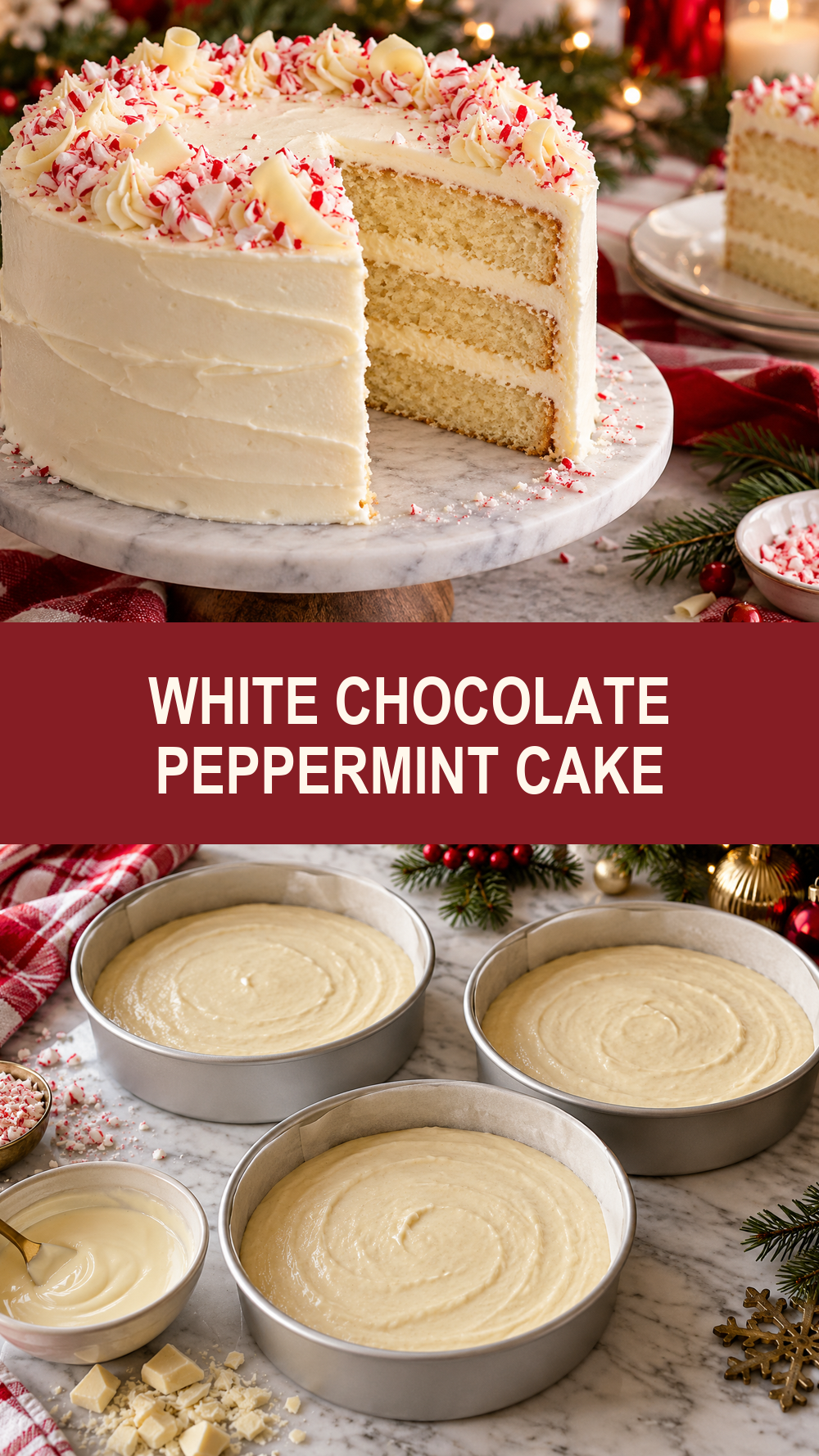 White Chocolate Peppermint Cake